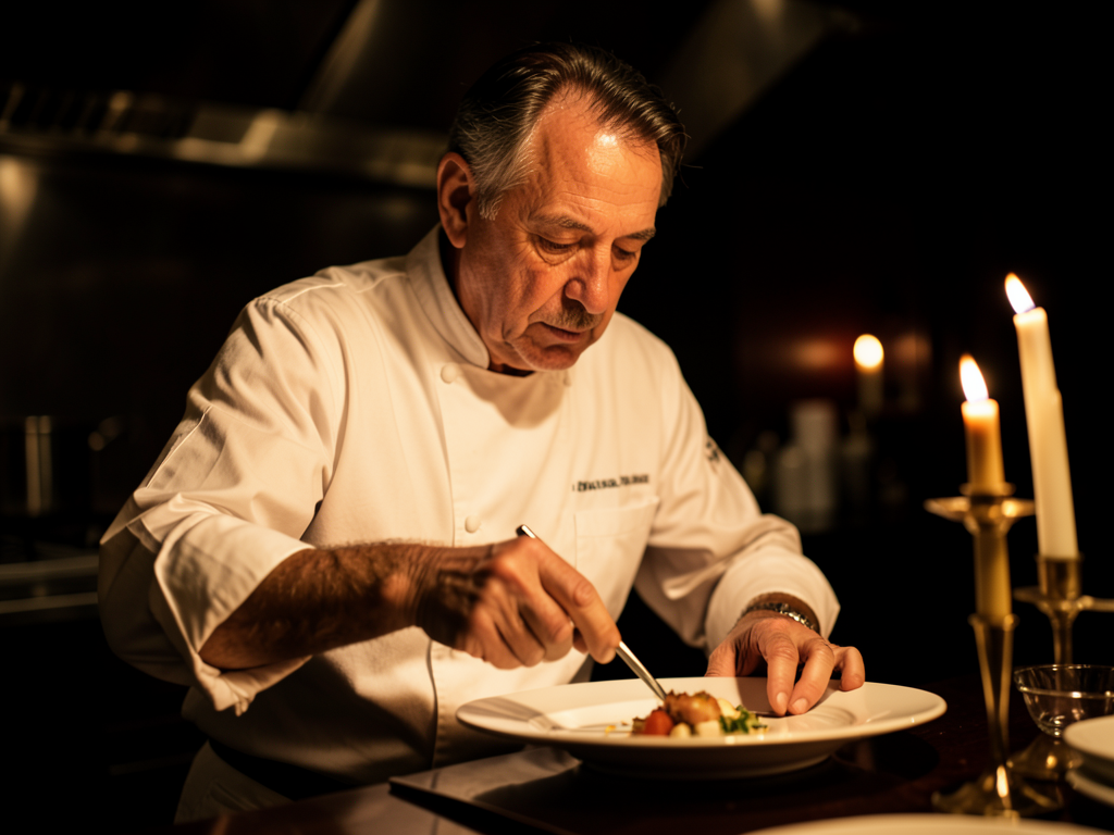 Pr&eacute;paration en cuisine par le chef